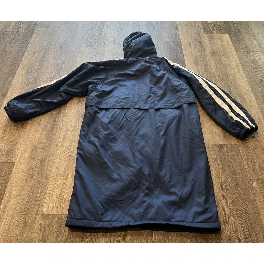 Speedo USA Team Swim Parka Men's Size Large Blue Fleece Lined Hooded Jacket